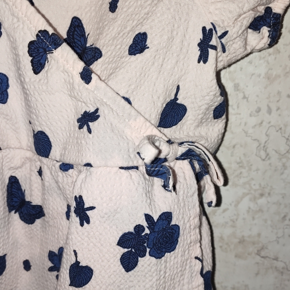 Free People Kids Blouse - White with Blue Butterflies - Picture 4 of 11